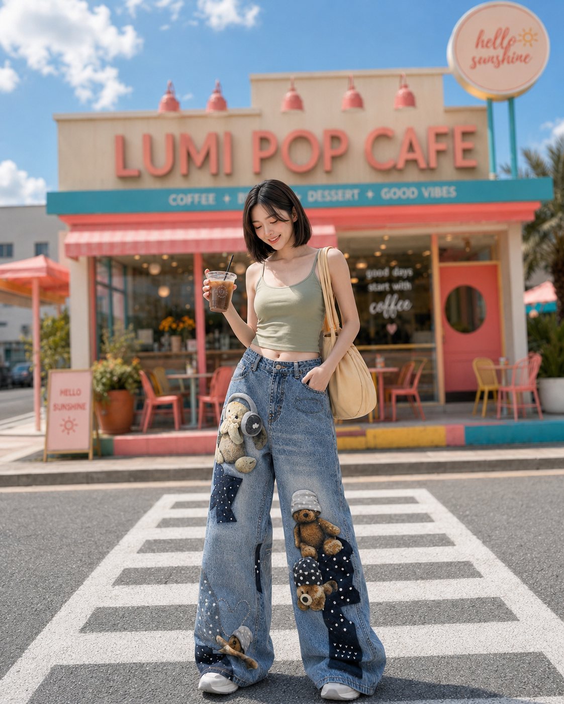 Wide leg jeans